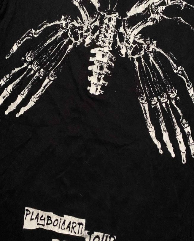 être Vlone Hommes playboi carti t-shirt squelette papillon noir 6V4D166 haut
