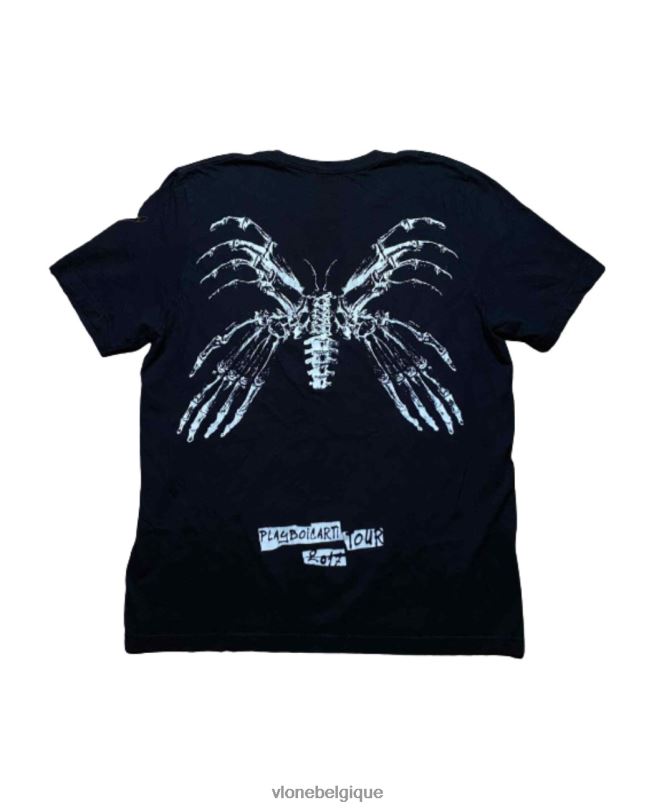 être Vlone Hommes playboi carti t-shirt squelette papillon noir 6V4D166 haut