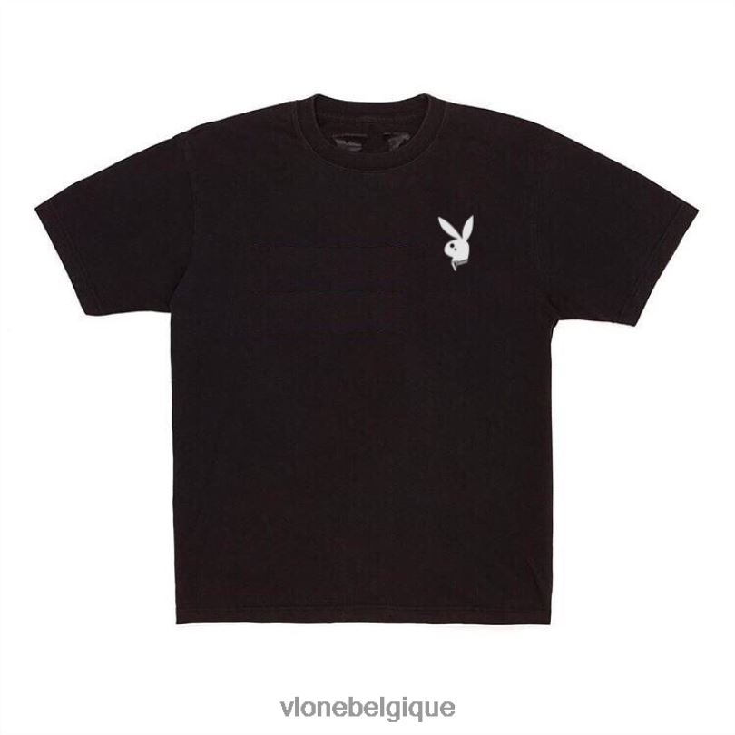être Vlone Hommes playboy carti lapin t-shirt noir 6V4D201 haut