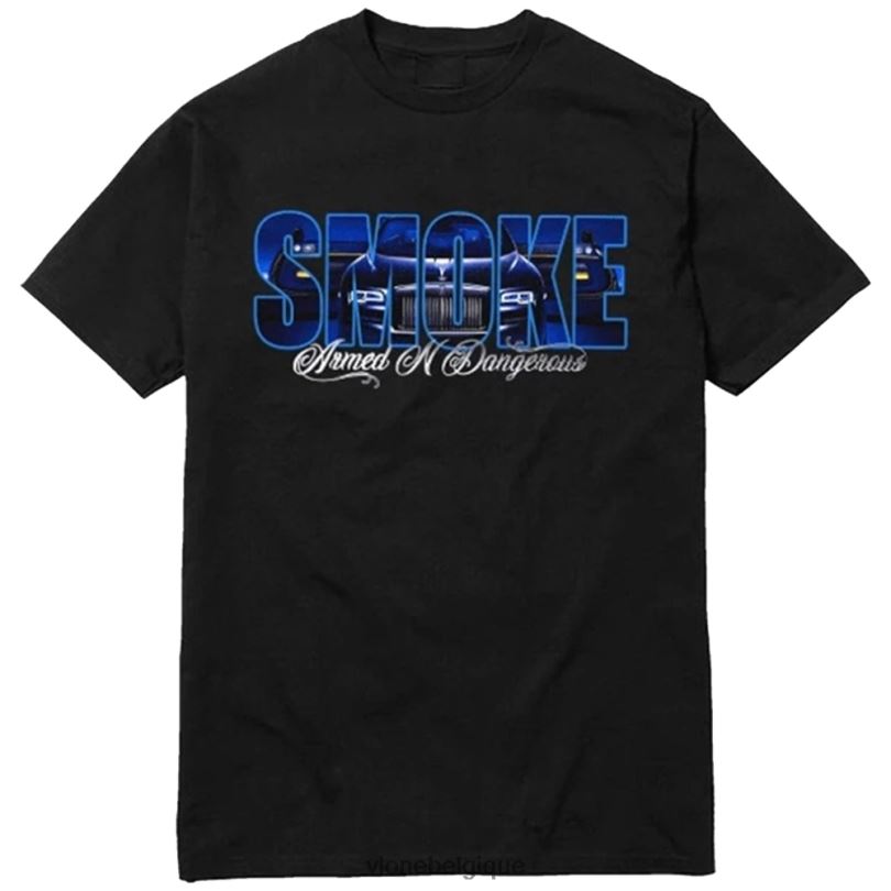 être Vlone Hommes pop smoke t-shirt armé et dangereux 6V4D131 haut