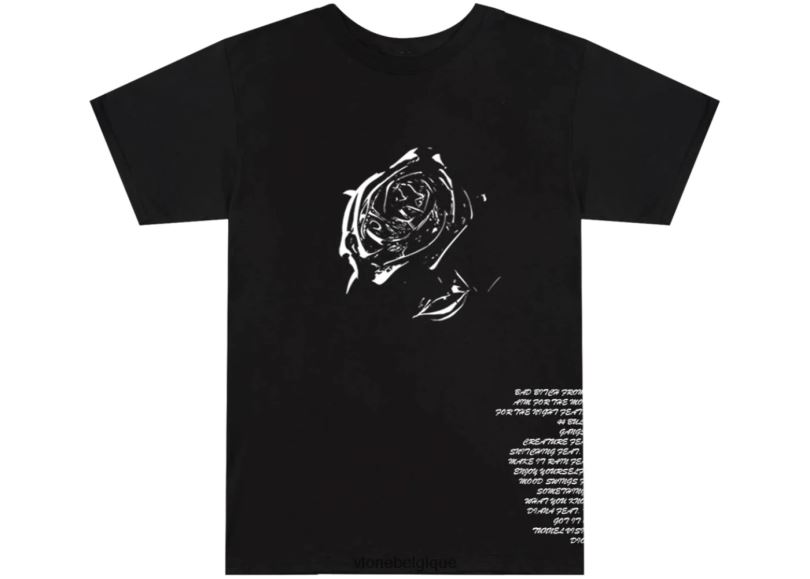 être Vlone Hommes pop smoke tracklist t-shirt noir 6V4D198 haut