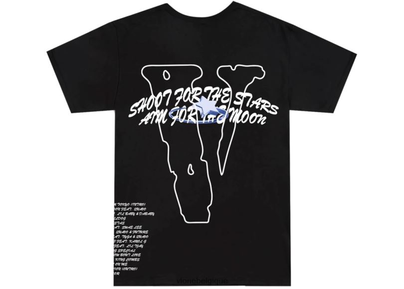 être Vlone Hommes pop smoke tracklist t-shirt noir 6V4D198 haut