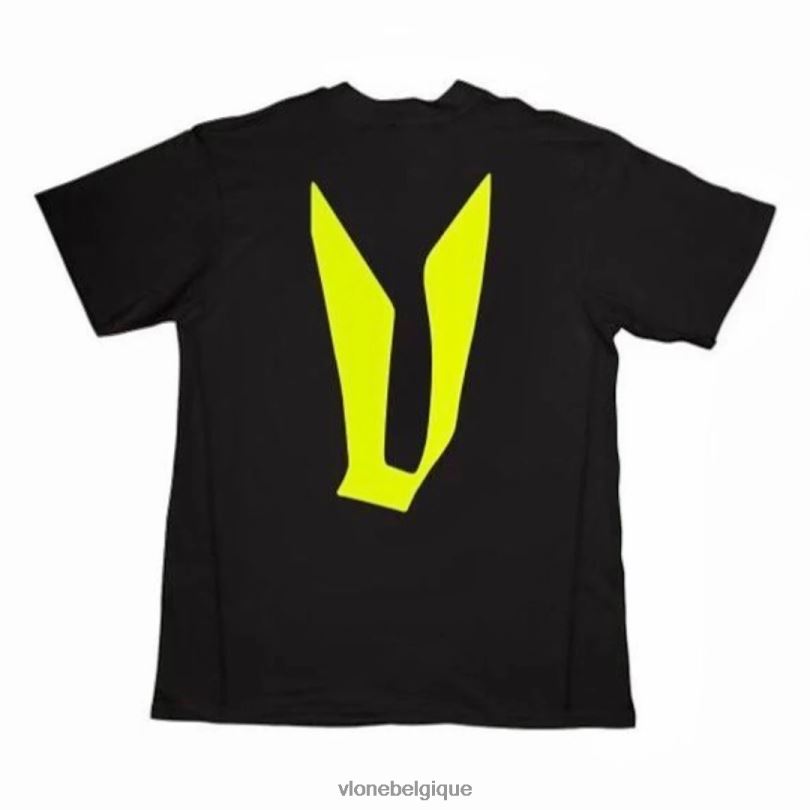 être Vlone Hommes pop up jaune houston texas t-shirt noir 6V4D172 haut