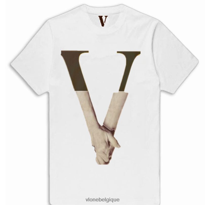 être Vlone Hommes t-shirt amour serrer la main 6V4D268 haut