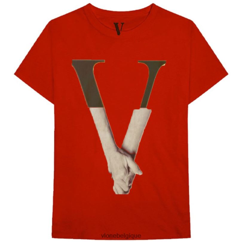 être Vlone Hommes t-shirt amour serrer la main 6V4D268 haut
