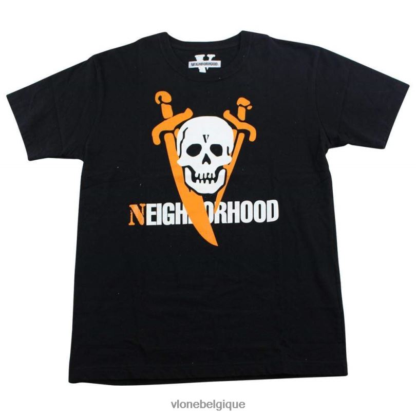 être Vlone Hommes t-shirt avec logo crâne de quartier 6V4D254 haut