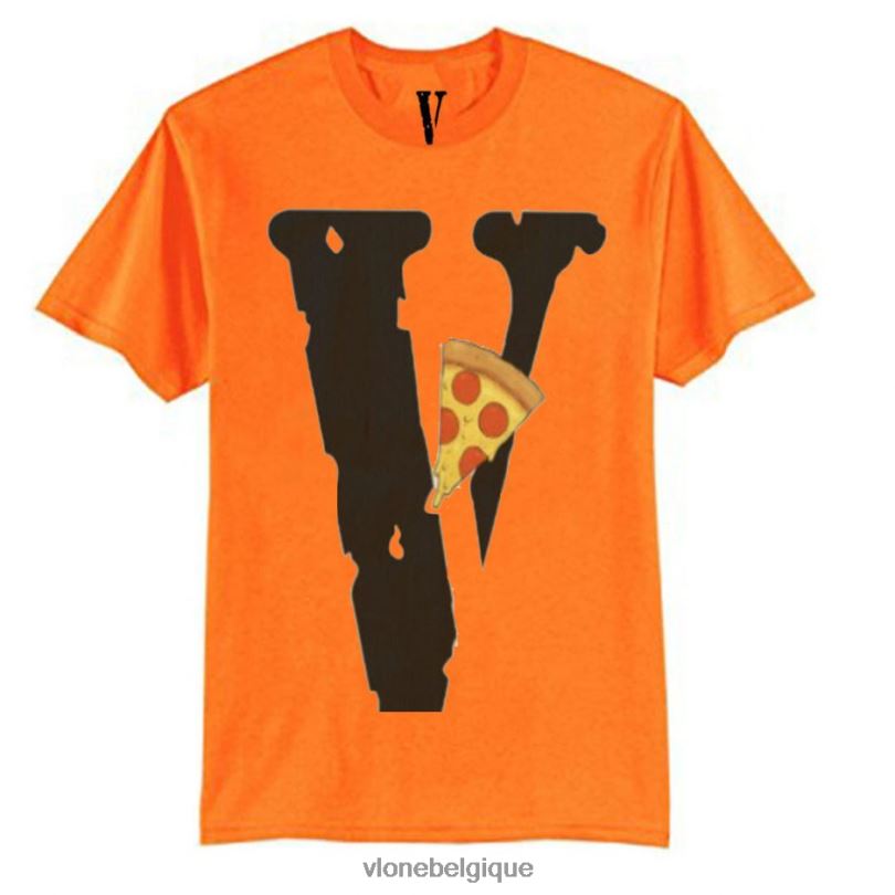 être Vlone Hommes t-shirt avec logo tranche de pizza 6V4D303 haut
