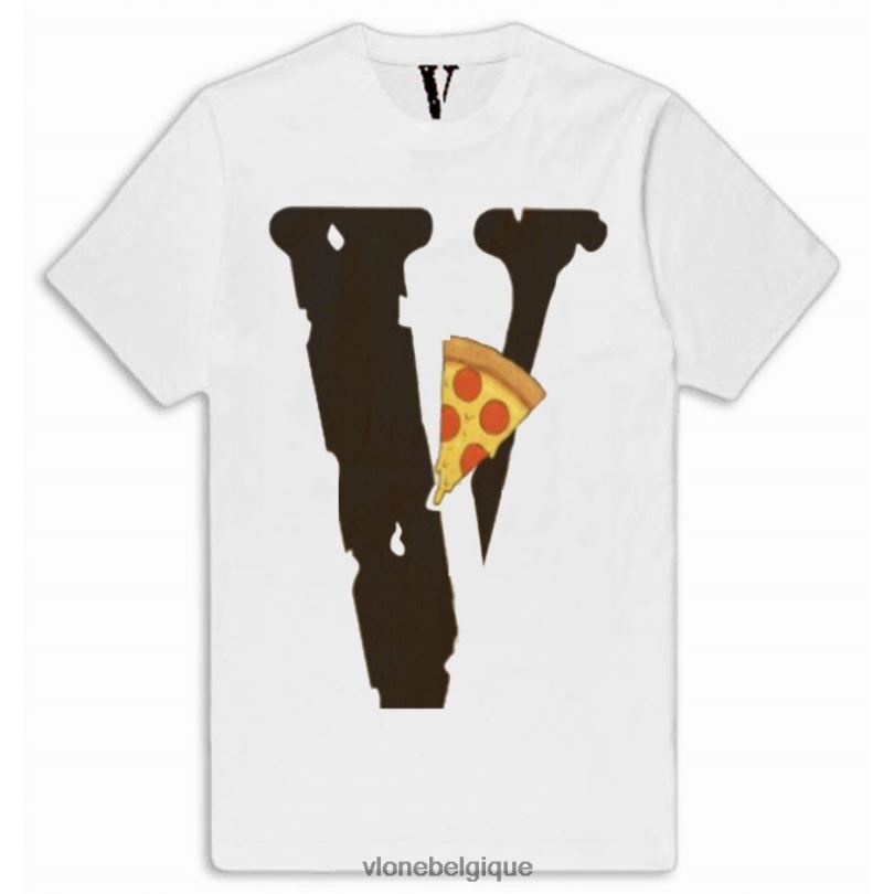 être Vlone Hommes t-shirt avec logo tranche de pizza 6V4D303 haut