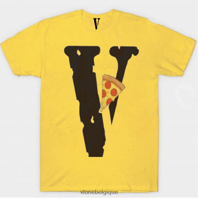 être Vlone Hommes t-shirt avec logo tranche de pizza 6V4D303 haut