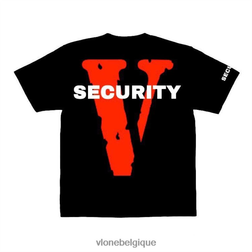 être Vlone Hommes t-shirt de sécurité noir 6V4D223 haut