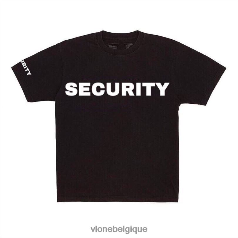 être Vlone Hommes t-shirt de sécurité noir 6V4D223 haut