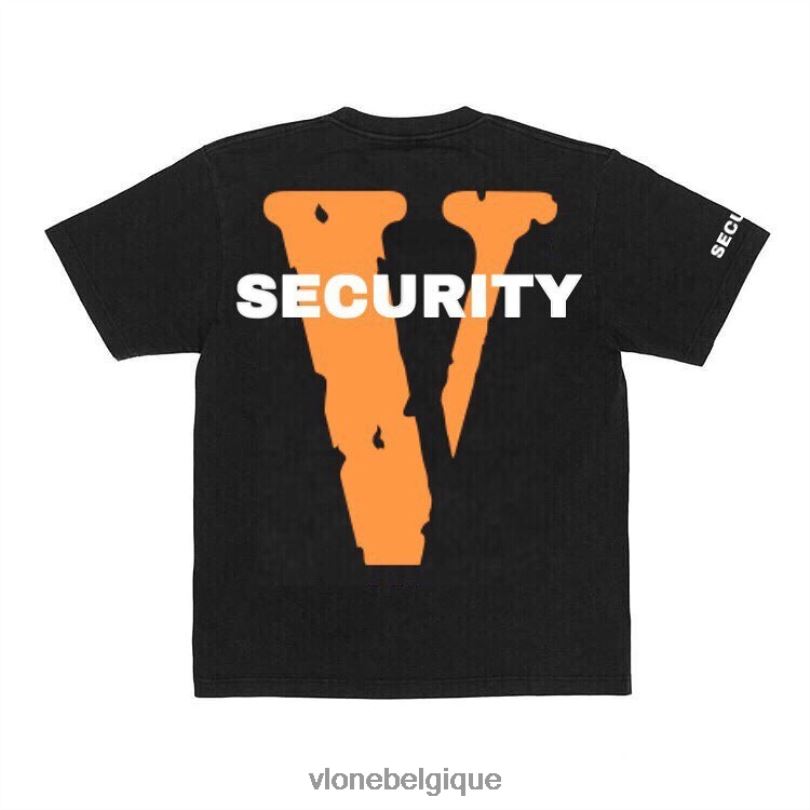 être Vlone Hommes t-shirt de sécurité noir 6V4D223 haut