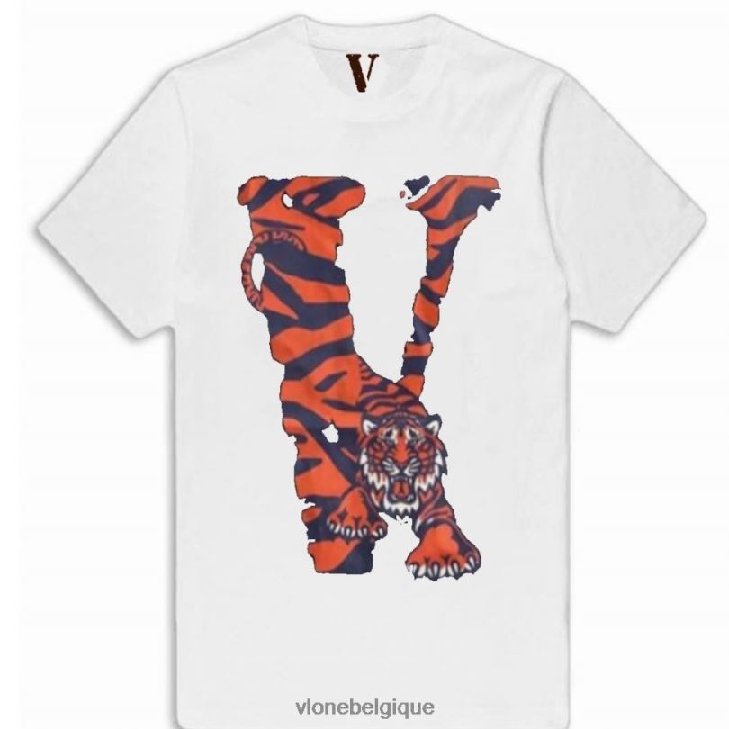 être Vlone Hommes t-shirt en forme de tigre 6V4D270 haut