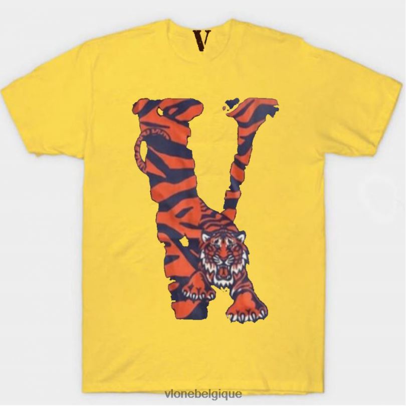 être Vlone Hommes t-shirt en forme de tigre 6V4D270 haut