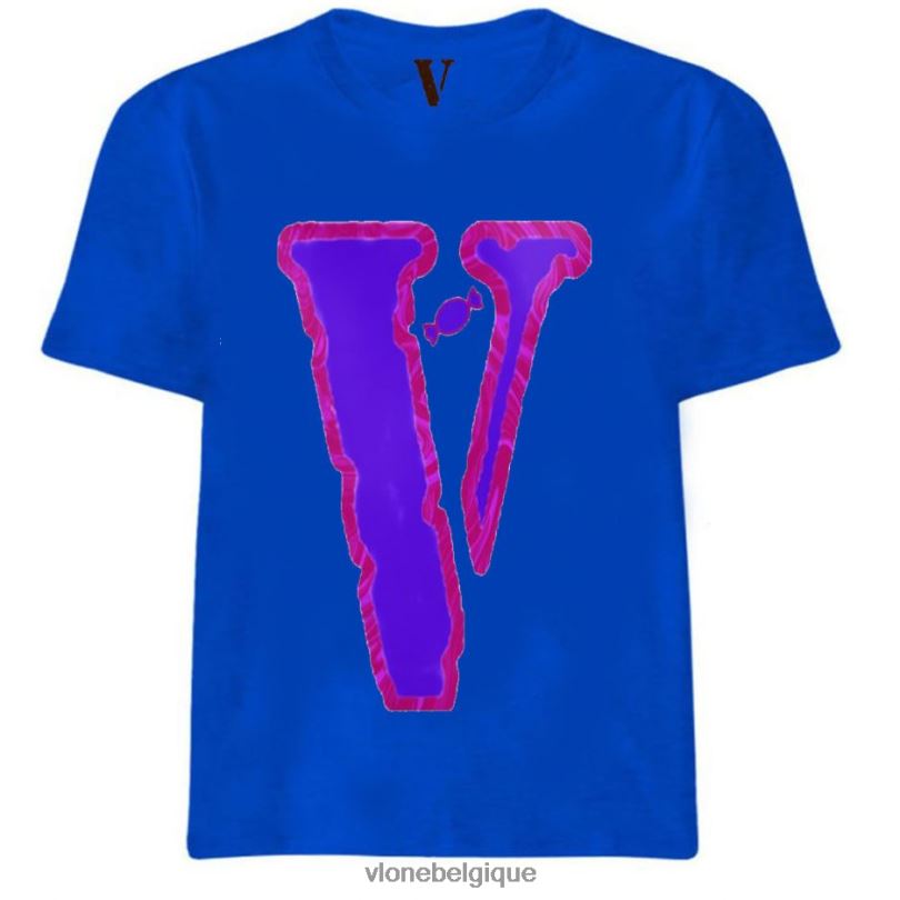 être Vlone Hommes t-shirt en marbre barbe à papa 6V4D273 haut