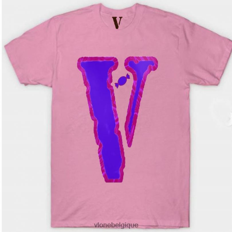 être Vlone Hommes t-shirt en marbre barbe à papa 6V4D273 haut
