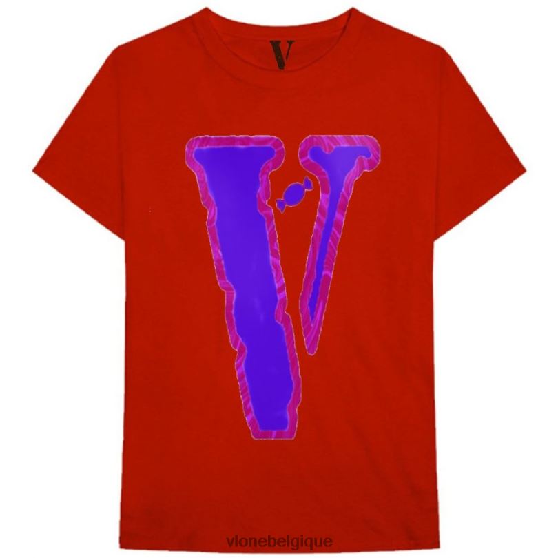 être Vlone Hommes t-shirt en marbre barbe à papa 6V4D273 haut