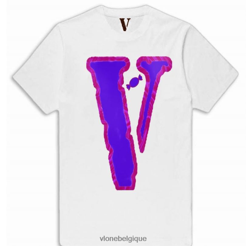 être Vlone Hommes t-shirt en marbre barbe à papa 6V4D273 haut