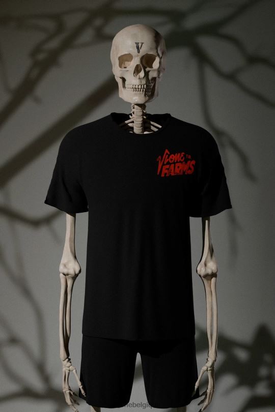 être Vlone Hommes t-shirt farmer trop détendu noir 6V4D103 haut