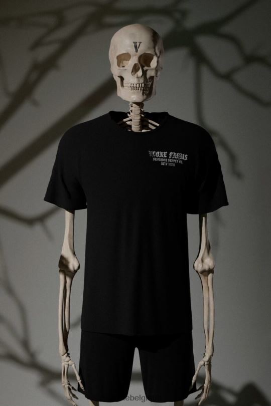 être Vlone Hommes t-shirt feu de démon noir 6V4D114 haut
