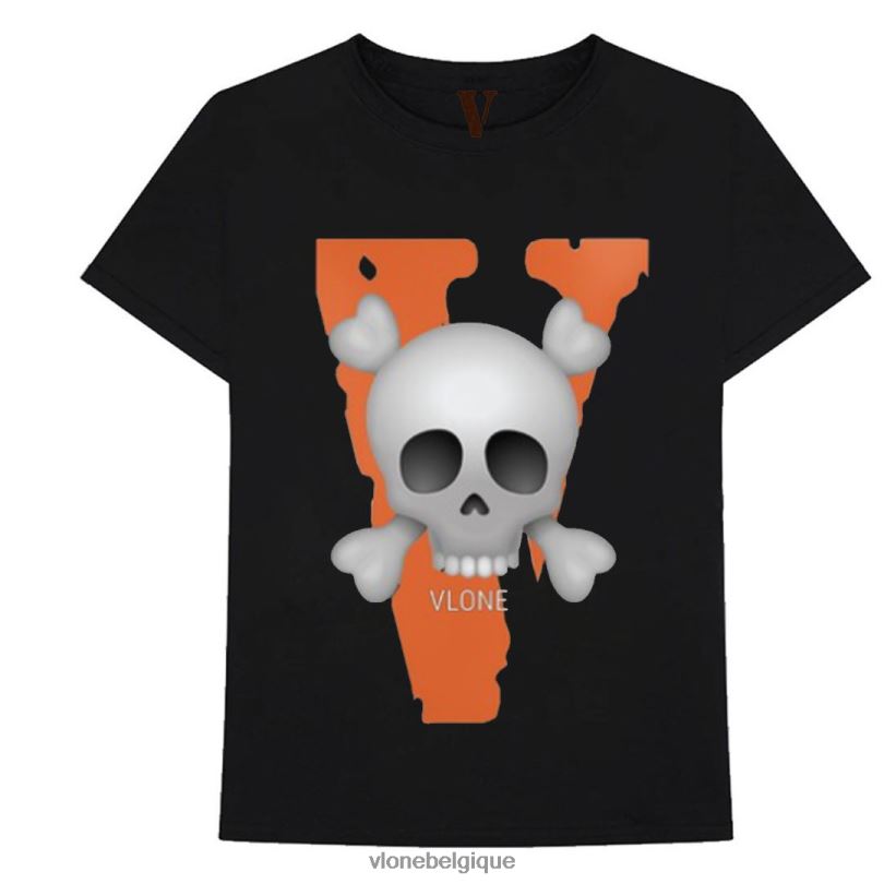 être Vlone Hommes t-shirt grand v avec crâne 6V4D269 haut