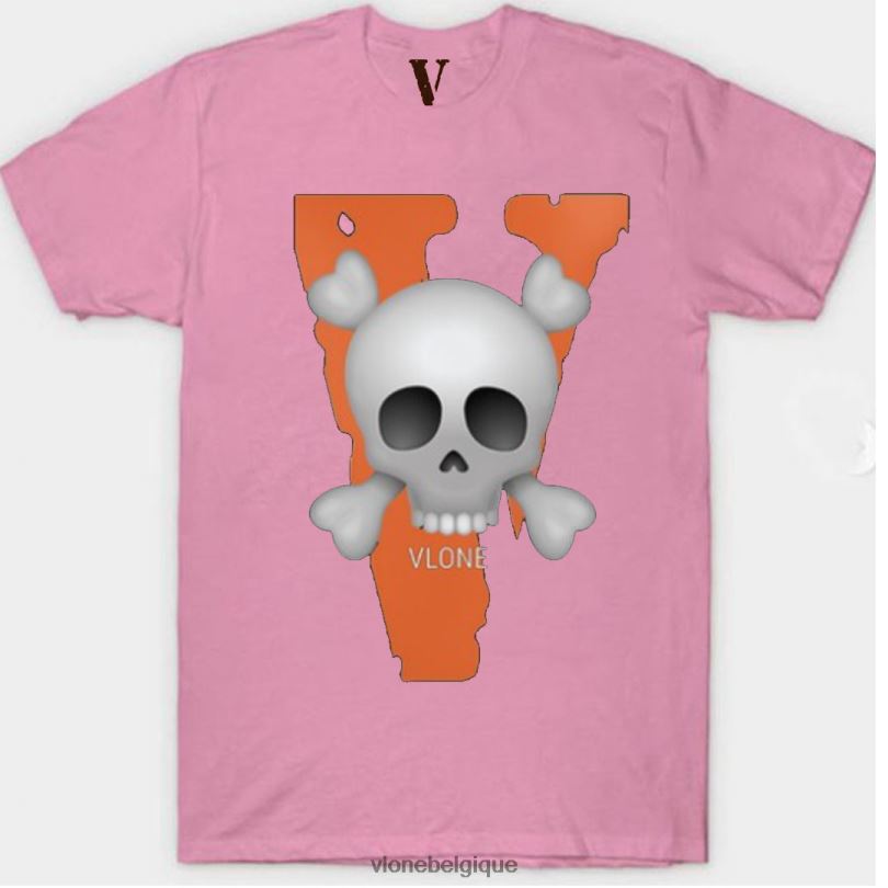 être Vlone Hommes t-shirt grand v avec crâne 6V4D269 haut