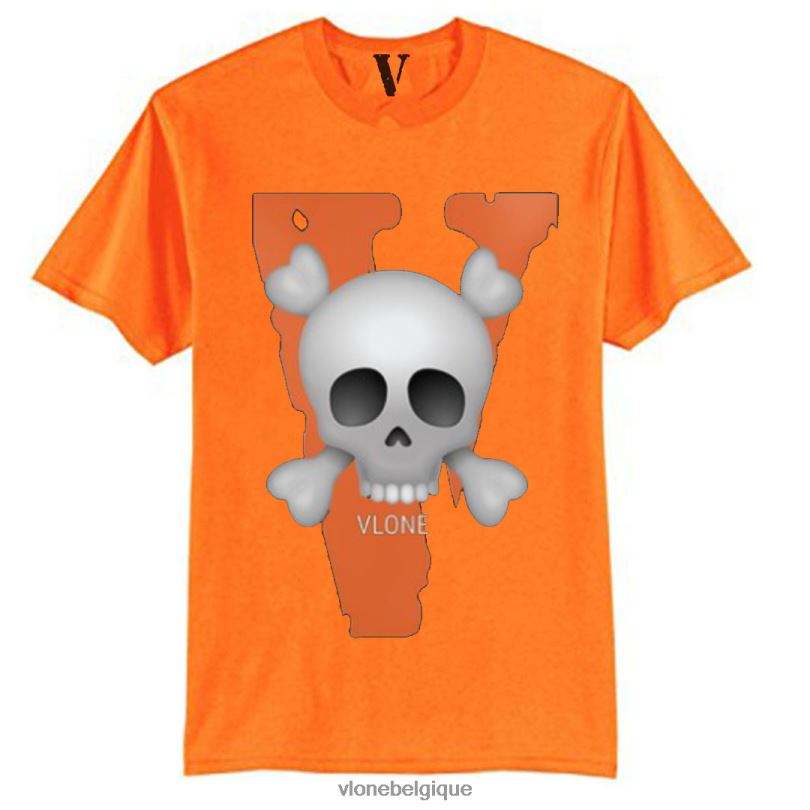 être Vlone Hommes t-shirt grand v avec crâne 6V4D269 haut