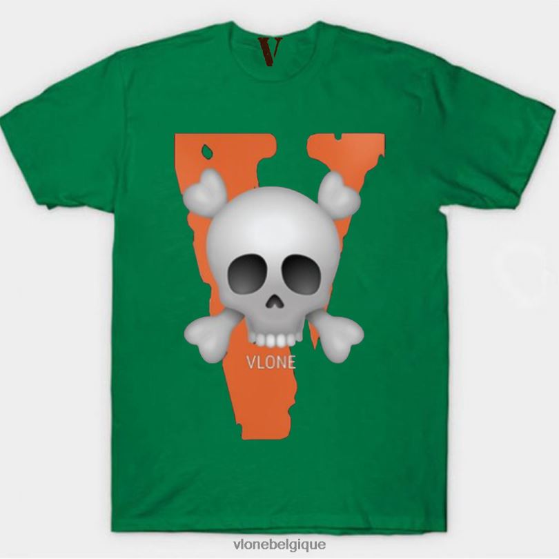 être Vlone Hommes t-shirt grand v avec crâne 6V4D269 haut