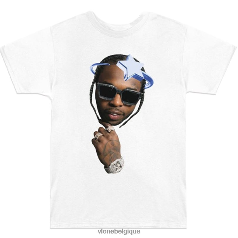 être Vlone Hommes t-shirt halo de fumée pop 6V4D339 haut