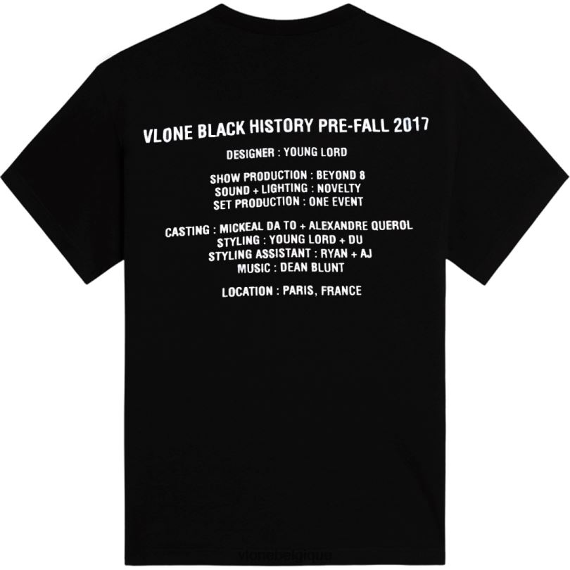 être Vlone Hommes t-shirt histoire des noirs noir 6V4D183 haut