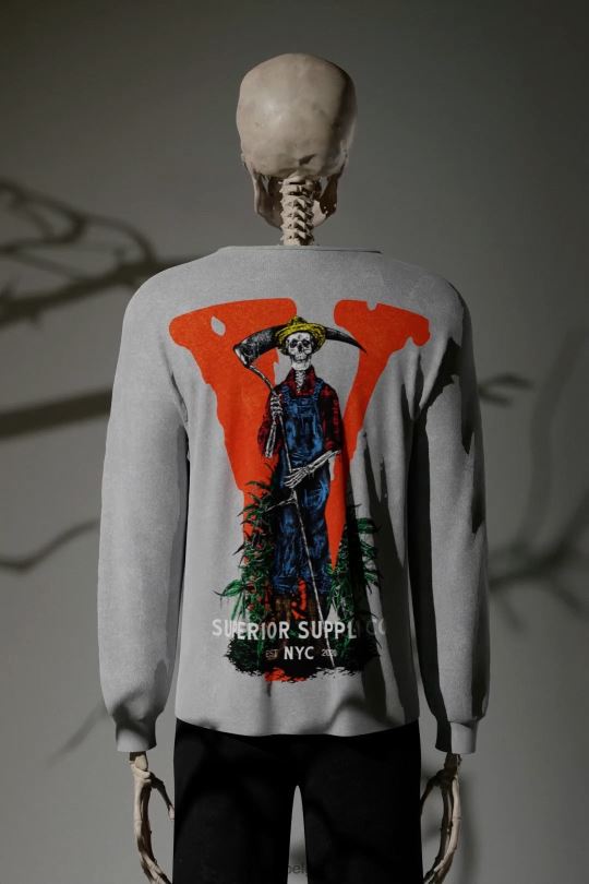 être Vlone Hommes t-shirt à manches longues Gatekeeper Framer 6V4D100 haut