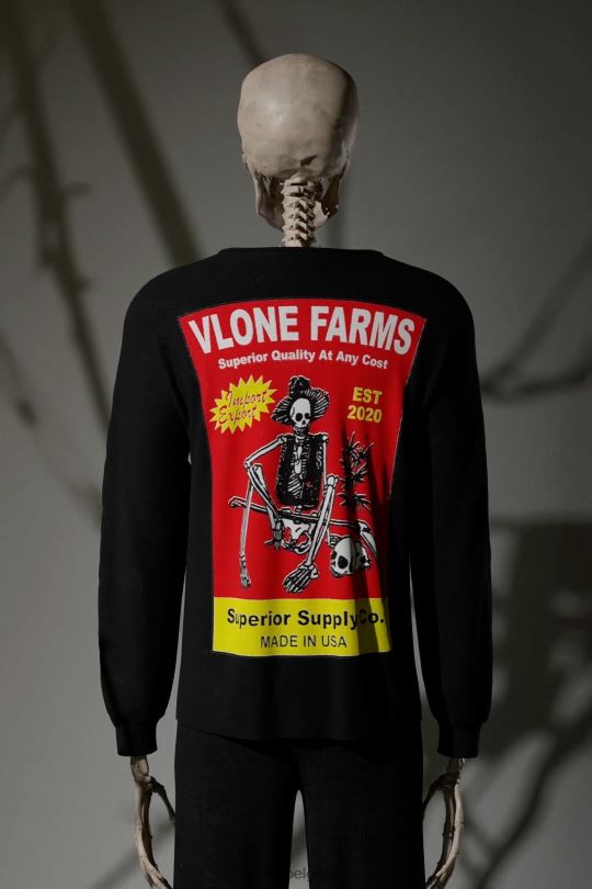 être Vlone Hommes t-shirt à manches longues import-export 6V4D104 haut