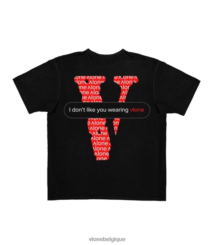 être Vlone Hommes t-shirt message texte noir (avec v) édition limitée 6V4D125 haut