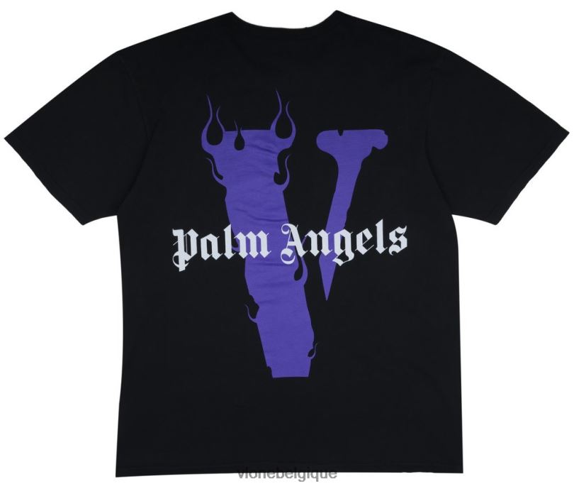 être Vlone Hommes t-shirt palm angels noir/violet 6V4D187 haut