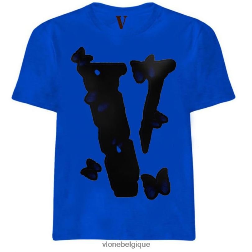 être Vlone Hommes t-shirt papillon en forme de noir 6V4D272 haut