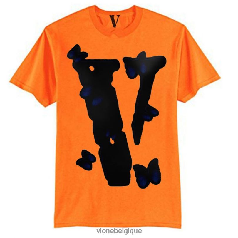 être Vlone Hommes t-shirt papillon en forme de noir 6V4D272 haut