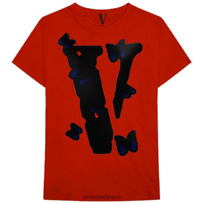 être Vlone Hommes t-shirt papillon en forme de noir 6V4D272 haut