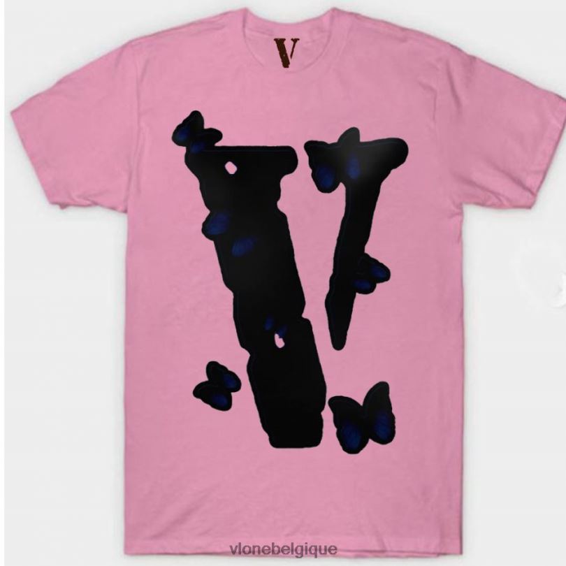 être Vlone Hommes t-shirt papillon en forme de noir 6V4D272 haut
