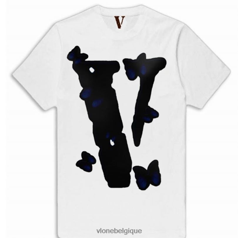être Vlone Hommes t-shirt papillon en forme de noir 6V4D272 haut