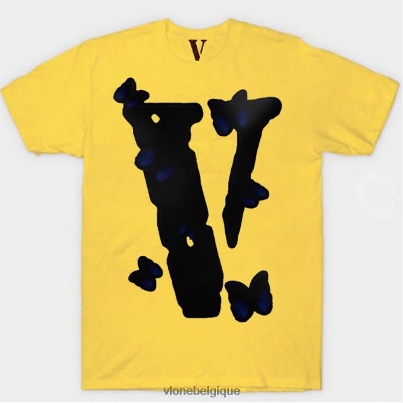 être Vlone Hommes t-shirt papillon en forme de noir 6V4D272 haut