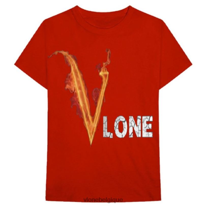 être Vlone Hommes t-shirt pierre de feu 6V4D282 haut