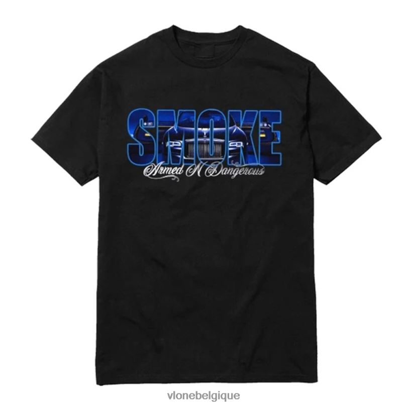 être Vlone Hommes t-shirt pop smoke armé et dangereux 6V4D349 haut