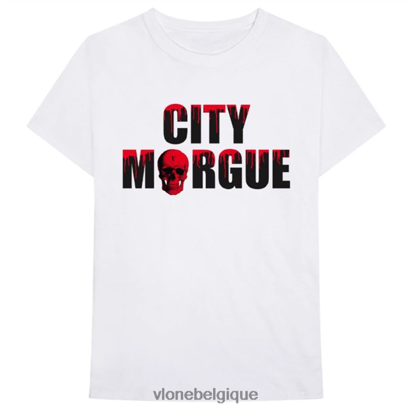 être Vlone Hommes t-shirt pour chiens de la morgue de la ville 6V4D323 haut