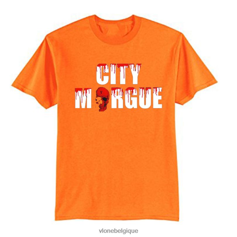 être Vlone Hommes t-shirt pour chiens de la morgue de la ville 6V4D323 haut