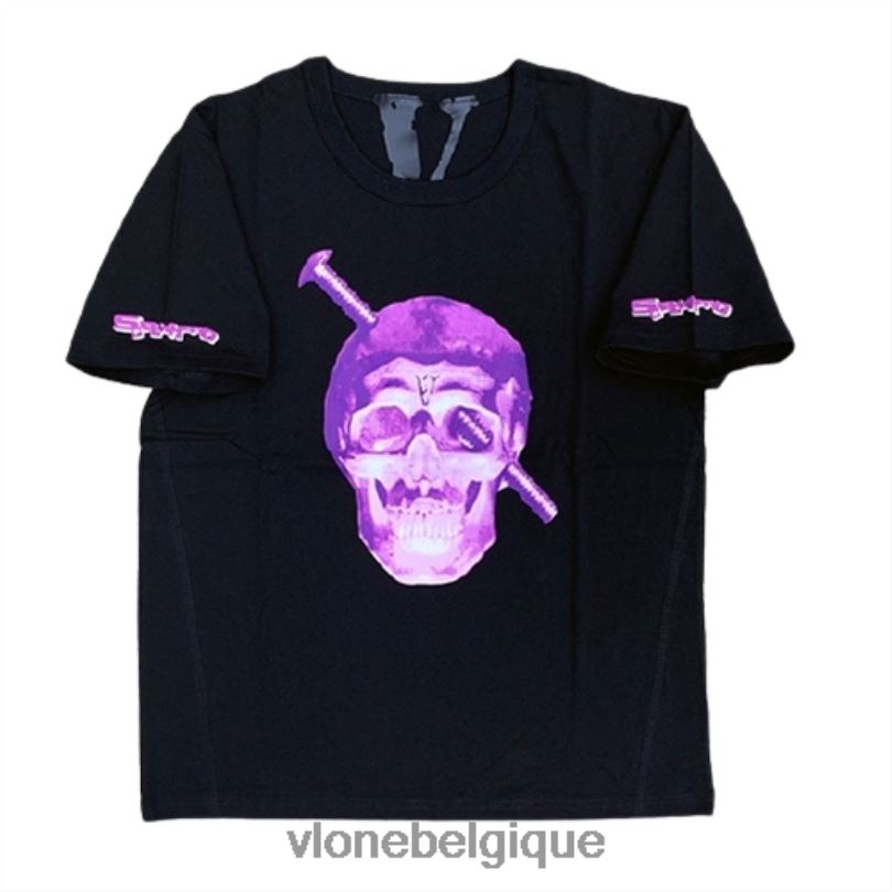 être Vlone Hommes t-shirt violet à tête de vis 6V4D253 haut