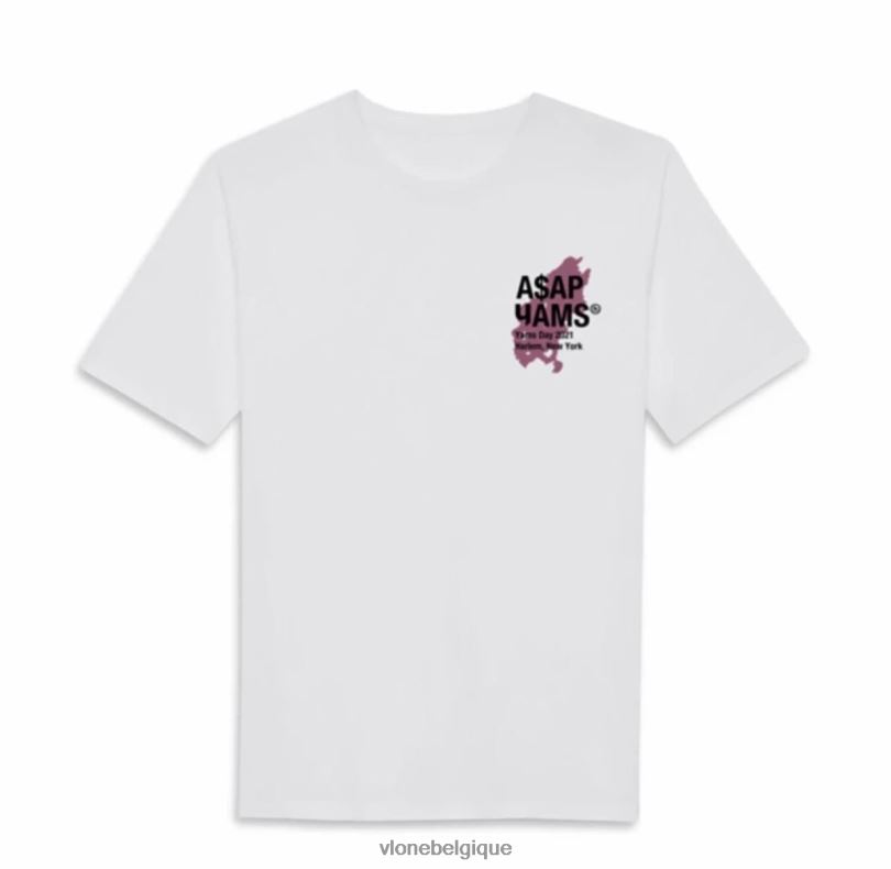 être Vlone Hommes tee-shirt blanc caché ny yams day 2021 6V4D215 haut