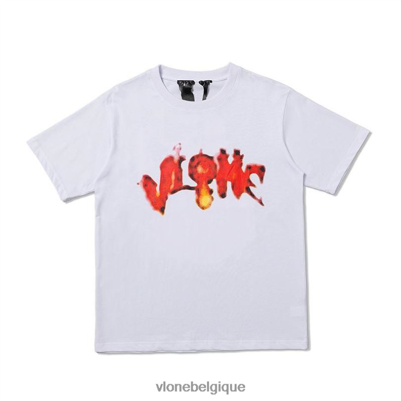 être Vlone Hommes tee-shirt citrouille flamboyante d'Halloween blanc 6V4D175 haut