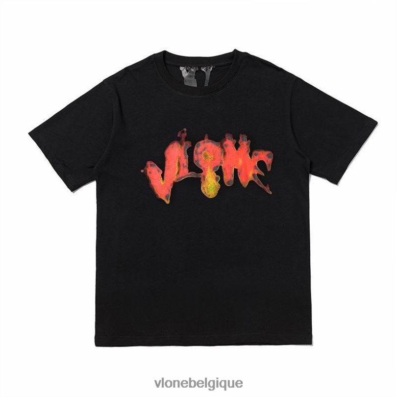 être Vlone Hommes tee-shirt citrouille flamboyante d'Halloween noir 6V4D174 haut