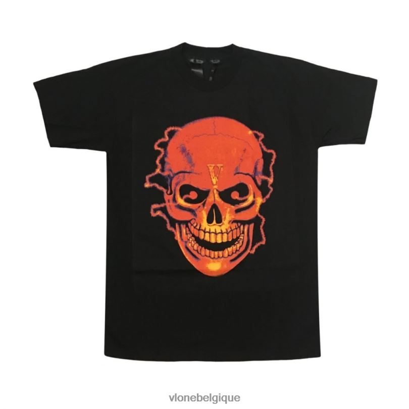 être Vlone Hommes tee-shirt crâne de flamme pour adulte 6V4D352 haut