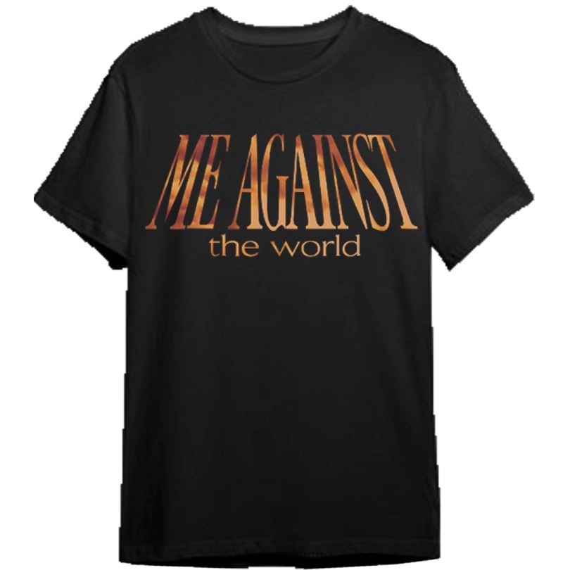 être Vlone Hommes tupac moi contre le monde t shirt noir 6V4D207 haut